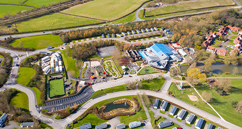an aerial view of Primrose Valley Holiday Park